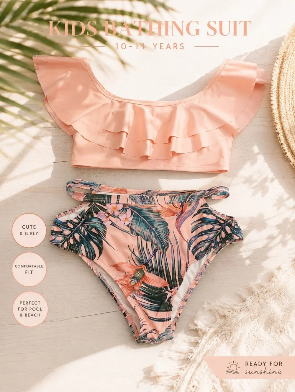 Girls 2 Piece Swimsuit 10-11y